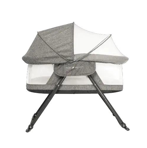 The Charcoal Tweed Slumber Deluxe Portable Rocking Bassinet By Baby Delight